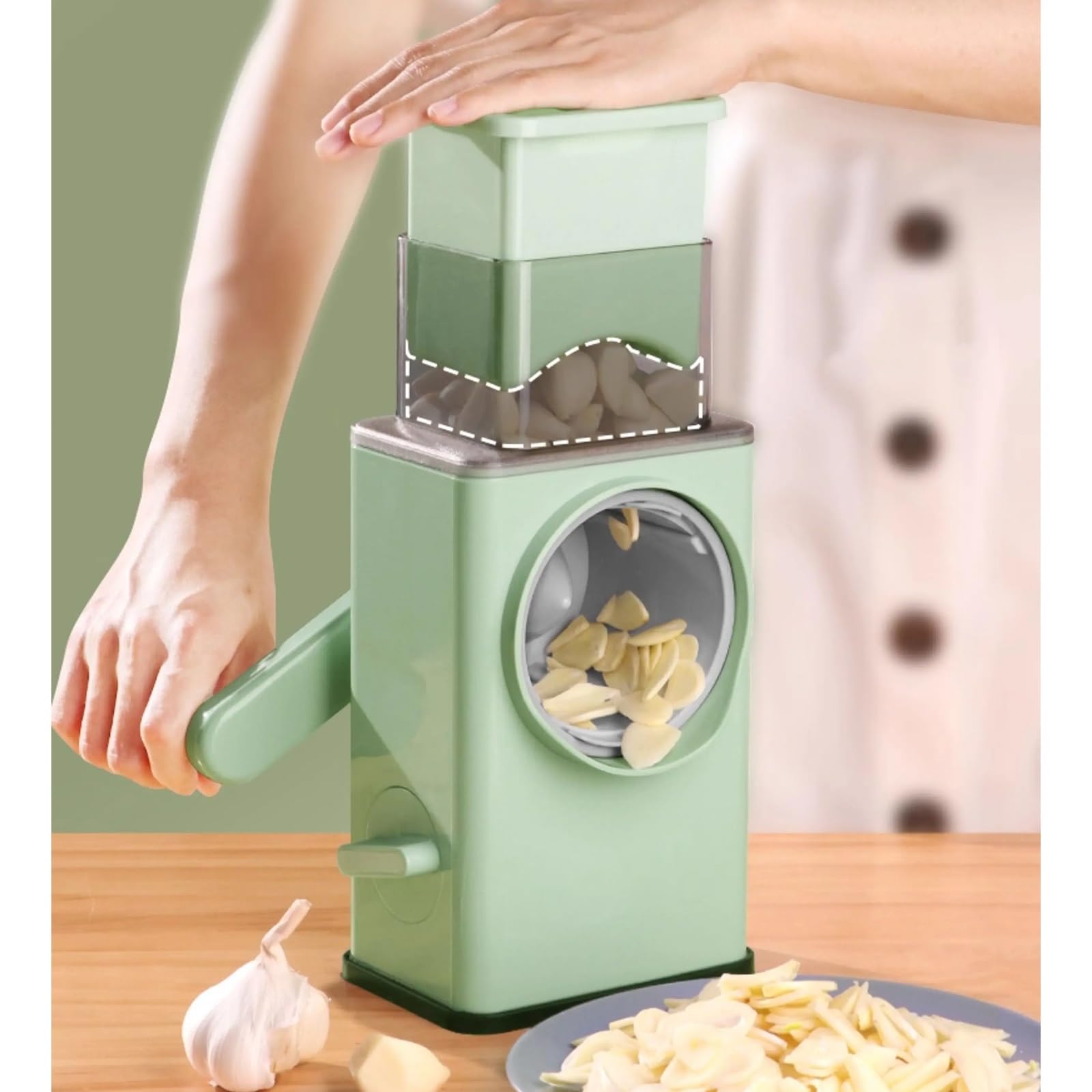 Cortador de Verdura, Picador de Verduras, Mandolina Cocina Profesional, Base Succión, Mango Que Ahorra Esfuerzo, Caja Almacenamiento Cuchillas, Cocinar Fácilmente