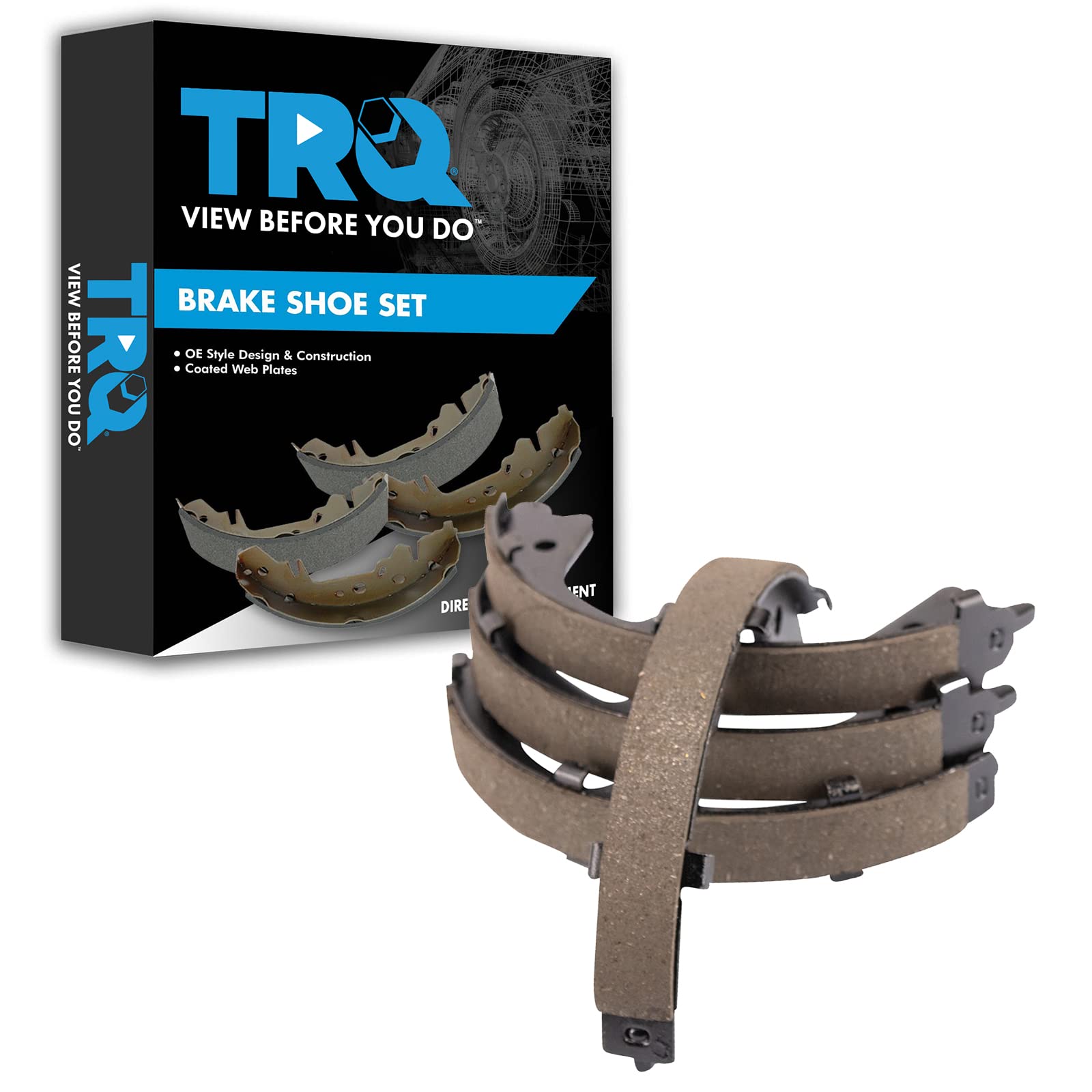 TRQ Rear Parking Brake Shoe Set