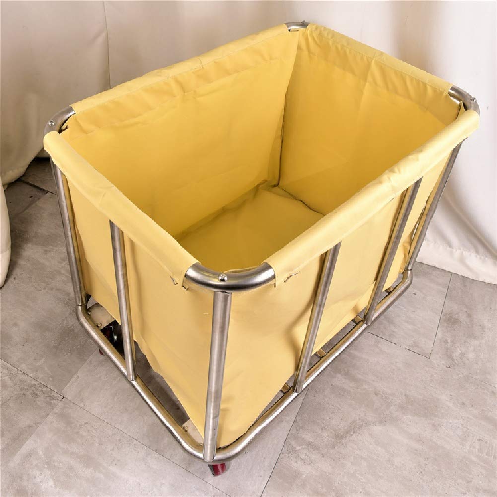 Ruchome Wózki, Gospodarstwo Domowe Wózek Do Serwowania Stali Nierdzewnej Hamper Sorter Wózek Z Torbą I Kołami, Wózek Do Prania, Szpital/Beige/91 * 56 * 92Cm