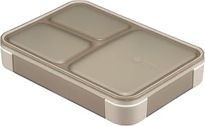 シービージャパン(CB JAPAN) フードマン 弁当箱 立てて運べる 薄型弁当箱 600ml [ 抗菌 ] グレーベージュ 汁漏れしにくい Wシーリング 4点ロックでしっかり固定DSK