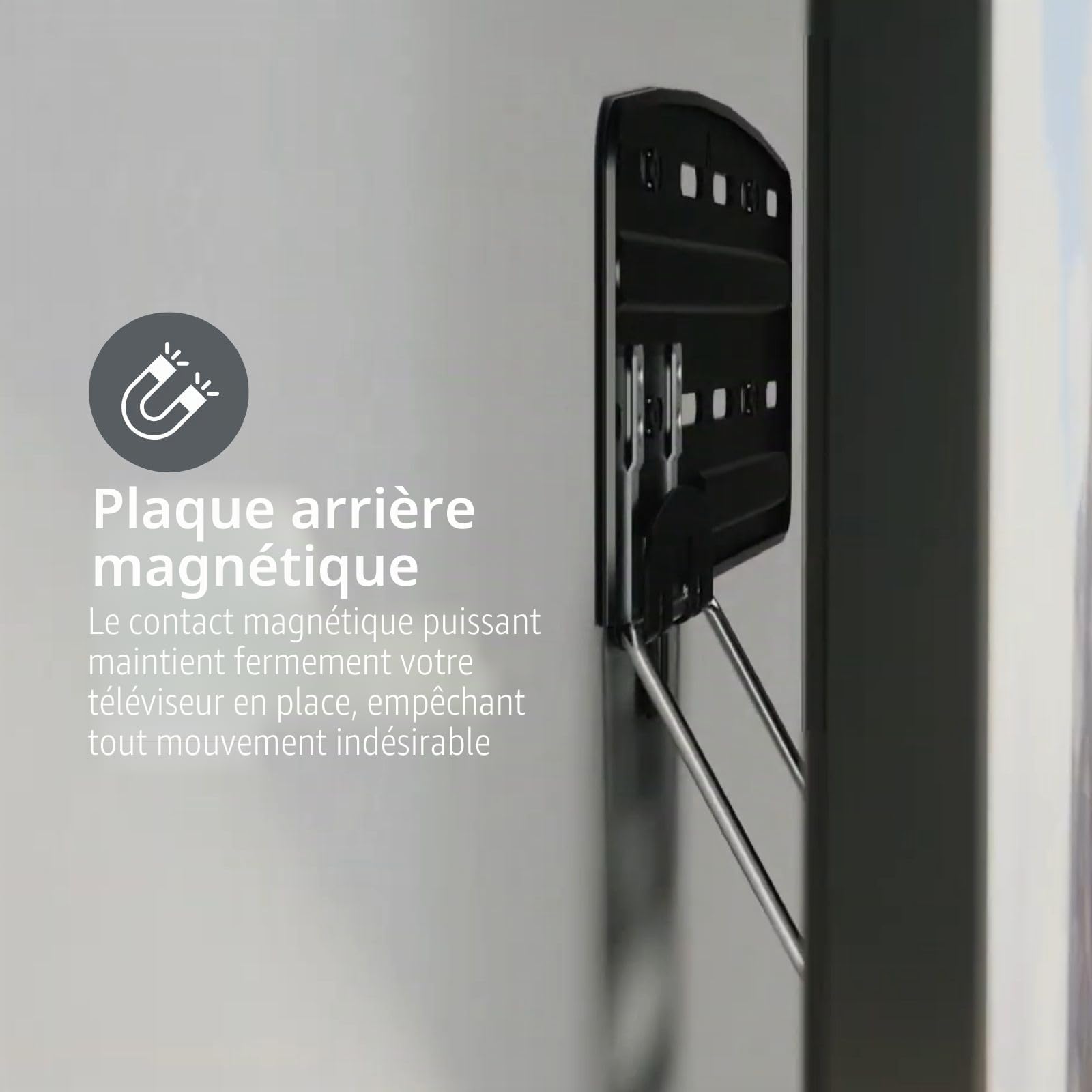 Support TV Mural Fixe - 43-85" - Poids d'écran Maximal Pris en Charge: 60 kg - Distance Minimale du Mur: 7.50 mm - Acier - Noir