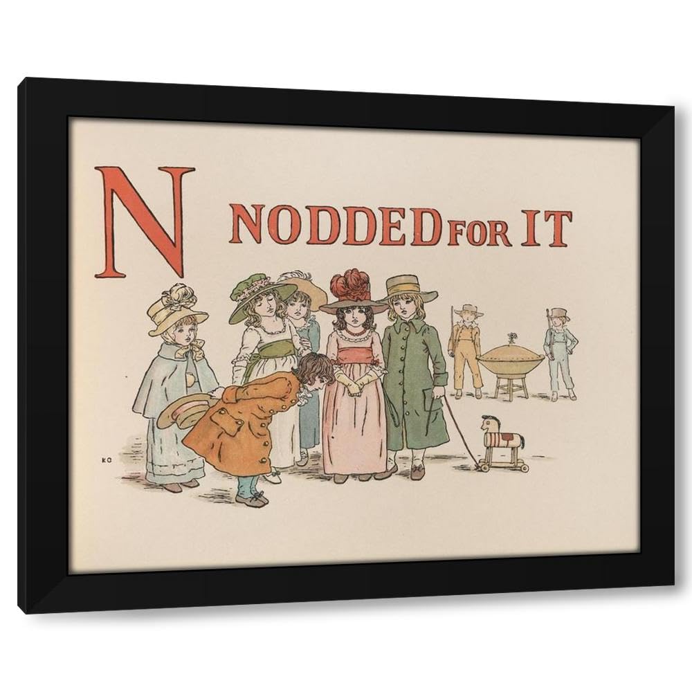 Amazon.com: Kate Greenaway 45x36 Huge Black Modern Framed Art