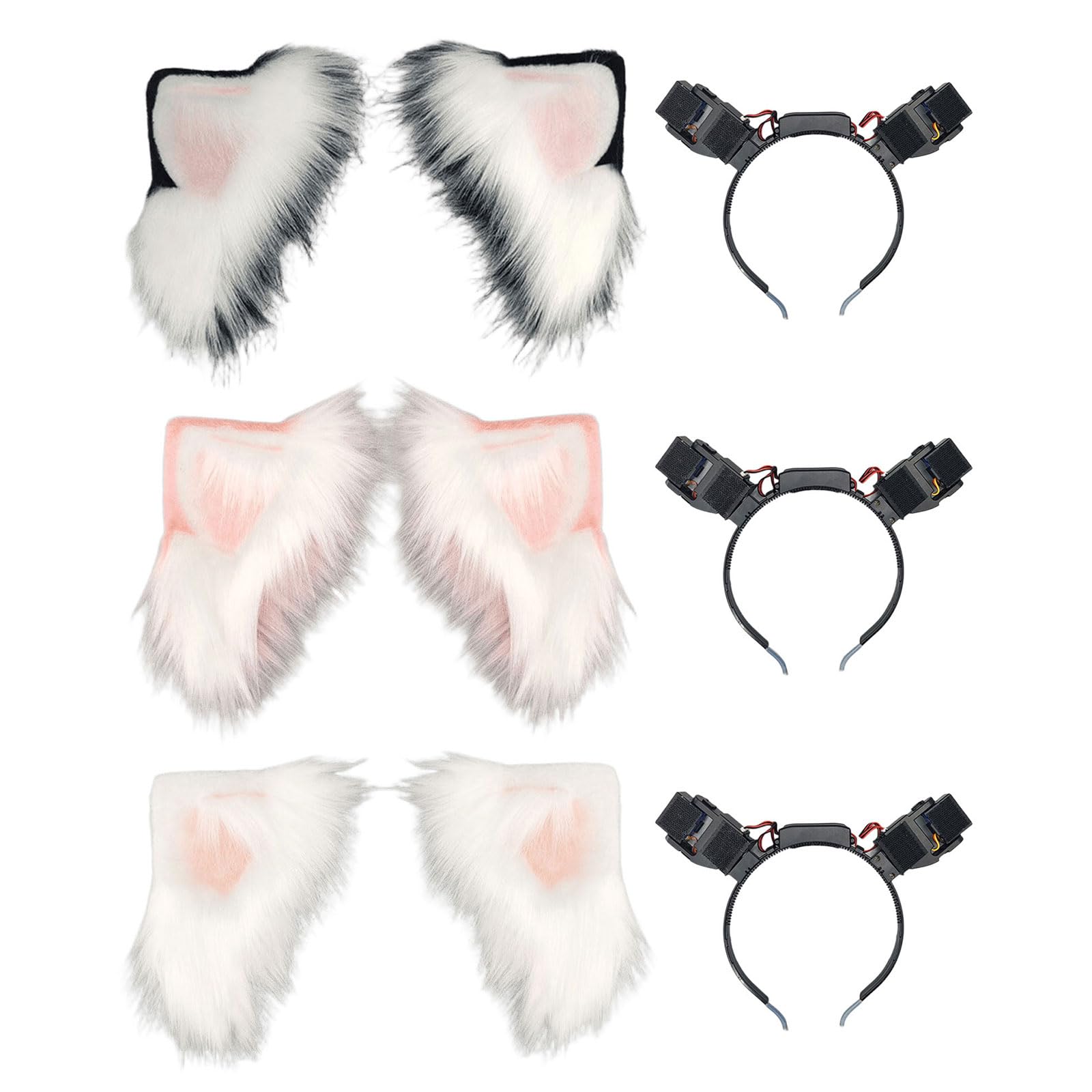 Diadema de orejas de gato con movimiento automático con tacto sensorial y larga vida útil para fiestas de disfraces, banda interactiva para el cabello