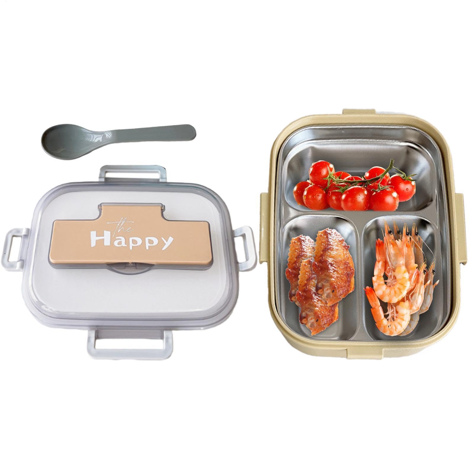 Lonchera de acero inoxidable para niños, recipientes de almuerzo para
