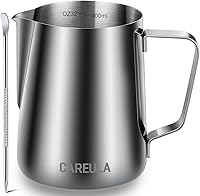 Vista 12 de Jarra para Espumar Leche, Taza Espumadora de Leche de Acero Inoxidable de 20 oz, Jarra de Vapor, Accesorios para Máquina de Café Cappuccino Espresso