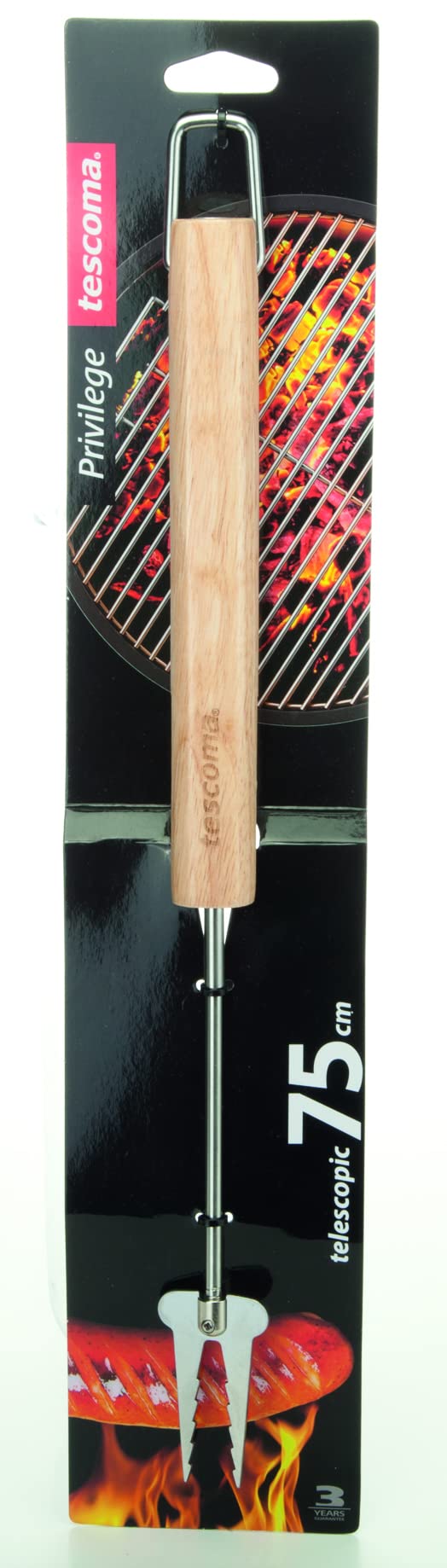 Tescoma 707420 Privilege Telescopic Barbecue Fork, Stainless Steel, Multicolor, 45.5 x 9 x 2.5 cm