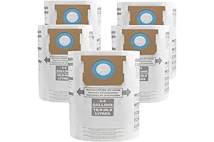 Type E H VF2004 Stanley 6-Gallon Shop Vac Vacuum Dust Filter Bags (5 Pack