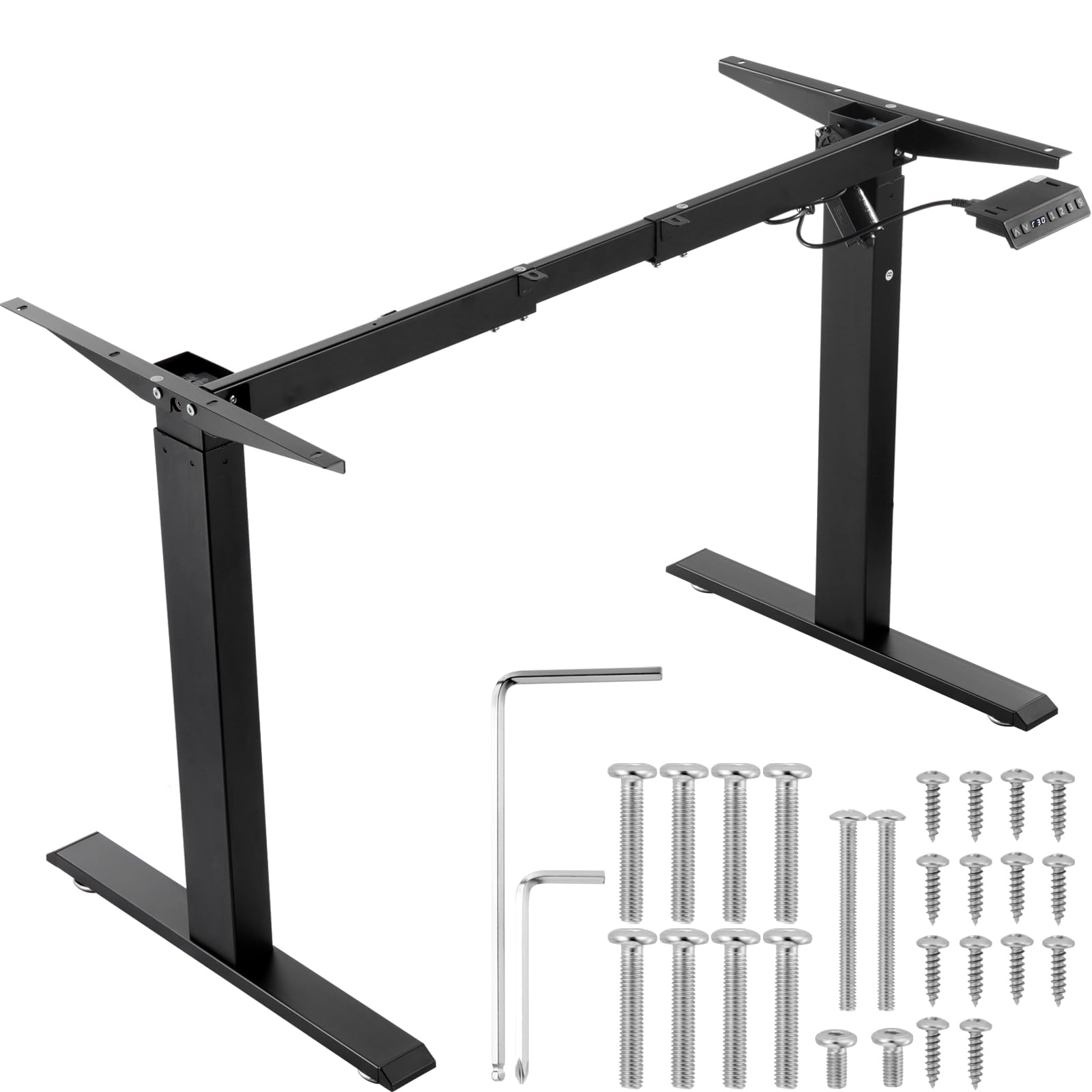 VEVOR Elektrisches Schreibtischgestell – verstellbare Höhe 70–117 cm, Länge 95–158 cm, schwarzer Rahmen