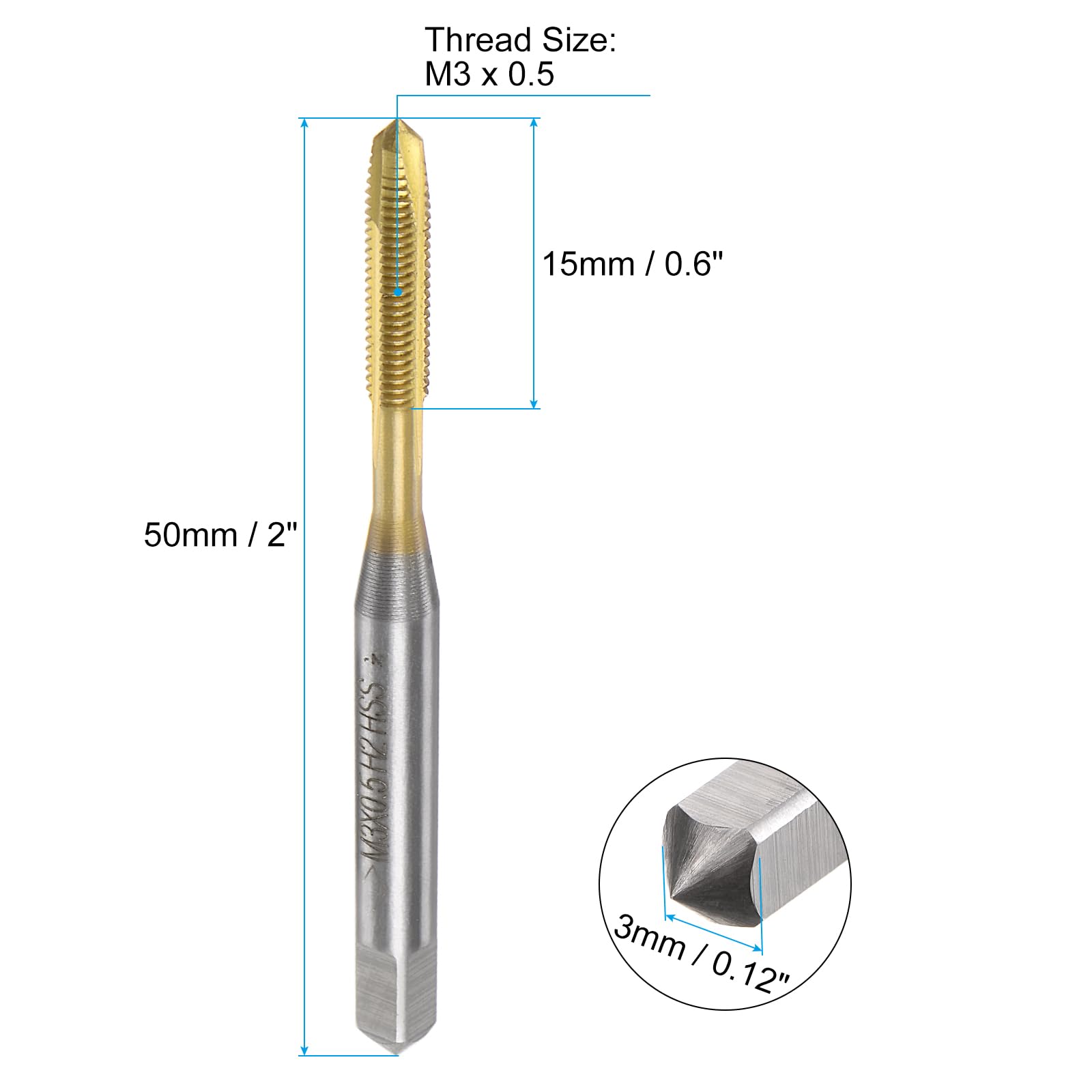 Rubinetto Filettato Macchina HSS Misura 4 Mm X 0 7 Con Design A - Foto 11
