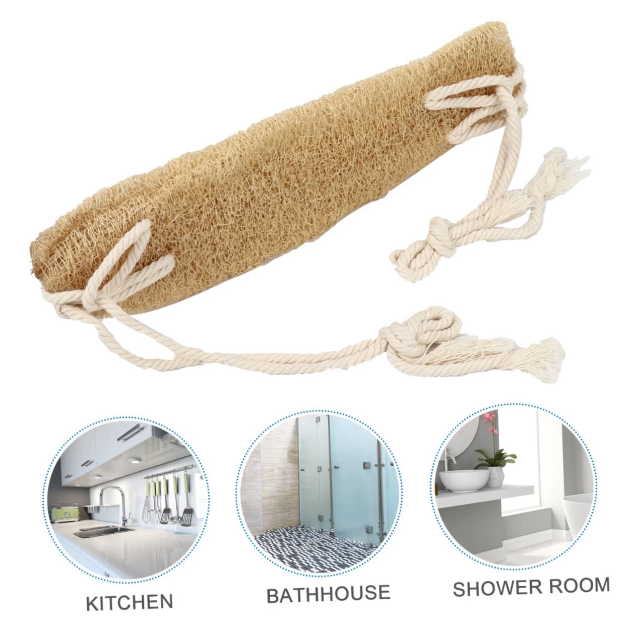 Luffa Spugna Beige Esfoliante, Fascia Lunga per Schiena