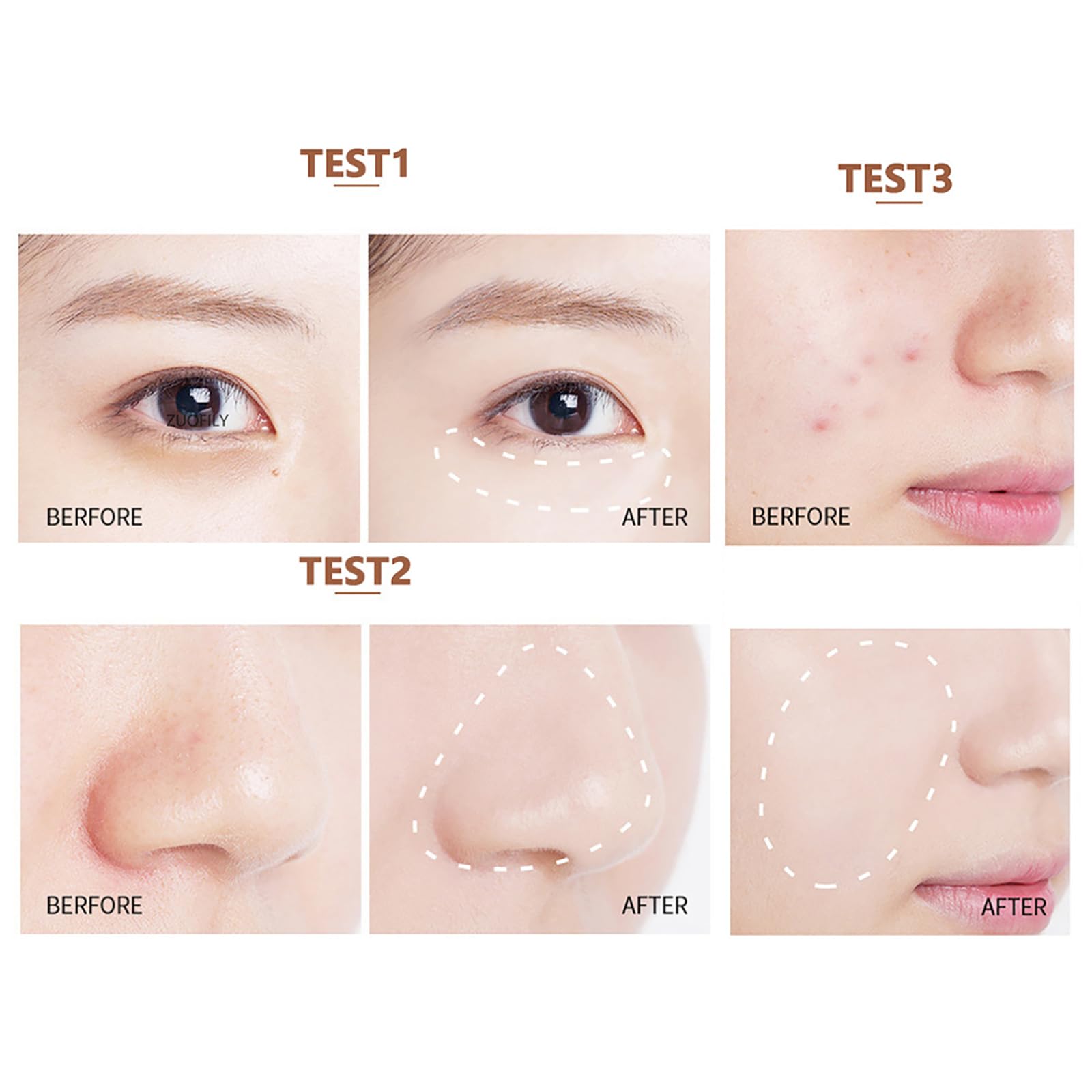 JasCherry 4 Colors Liquid Concealer Full Coverage Under Eye Concealer Makeup - Image 4