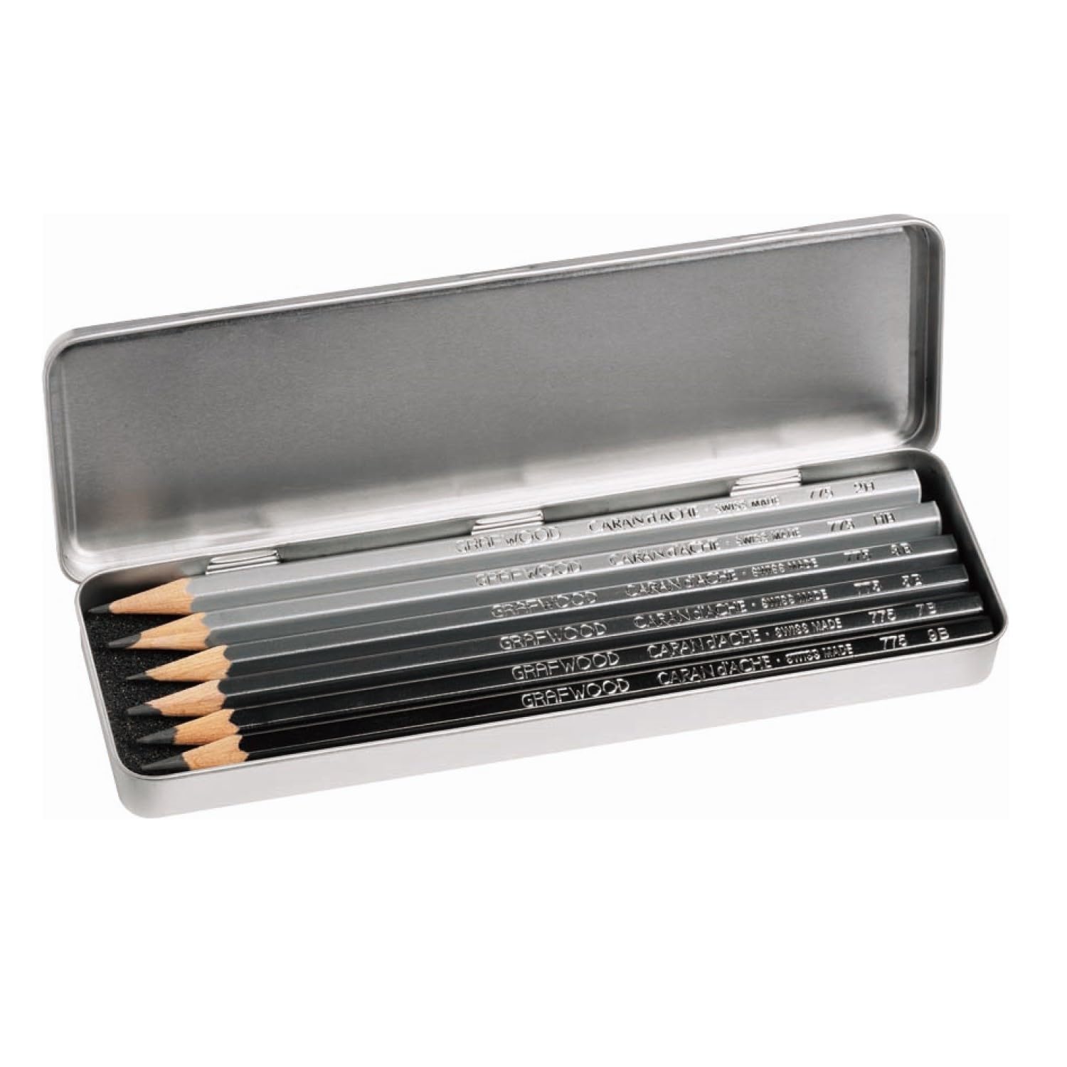 Caran d'Ache 0775.306 Artist Graphite Line Grafwood Crayons à papier 6 niveaux de dureté Gris