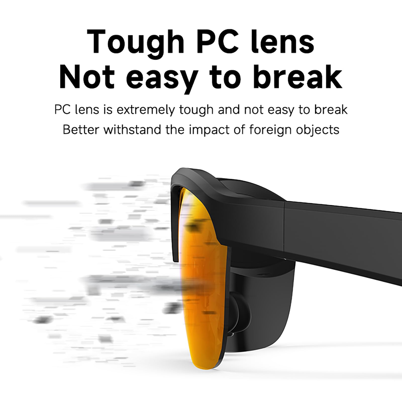 SkyGenius Occhiali intelligenti con altoparlante Bluetooth, protezione UV polarizzata, occhiali da sole con controllo vocale per uomini e donne, colore giallo