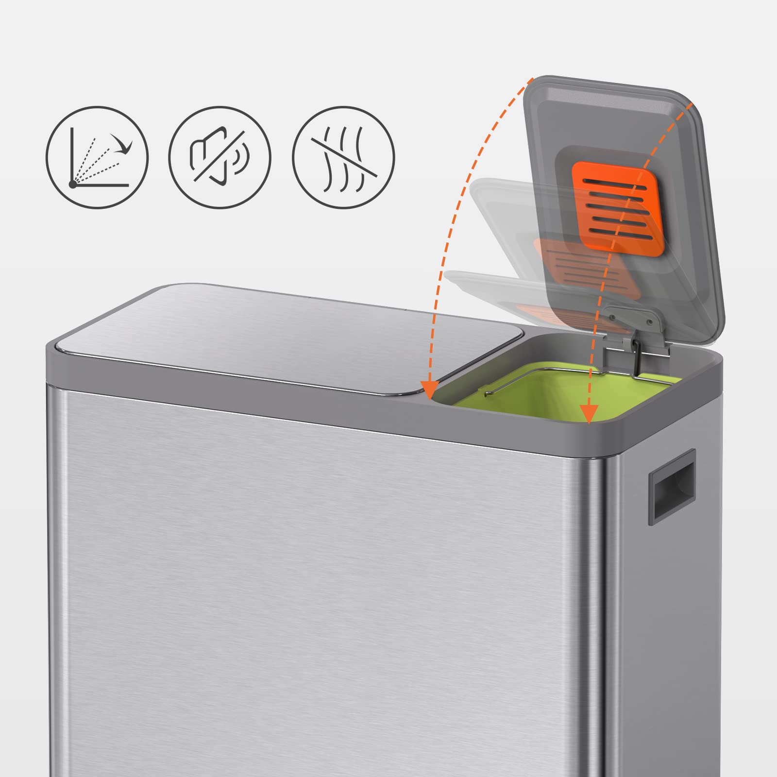 Amazon｜Mbillion ゴミ箱 分別 2段 フタ付き ペダル式 60リットル