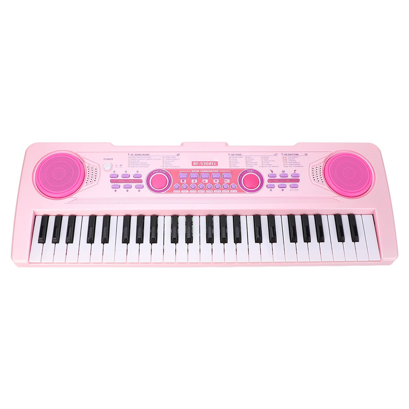 Tastiera Pianoforte per Bambini, Tastiera Elettronica 49 Tasti 100 Toni 100 Ritmi, Pianoforte Digitale con Microfono Staccabile USB Ricaricabile per Ragazzi e Ragazze di 3 8 Anni