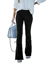 Sidefeel Women's Corduroy Flare Pants Elastic Waist Bell Bottom Trousers 2025 Fall Pants