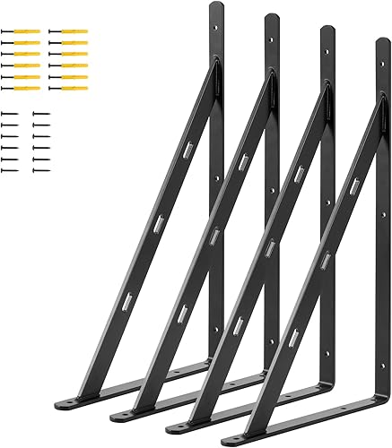 Miniatura 7 de Soporte de estante de 8 x 4 pulgadas, ángulo vertical, soporte de estante de metal de aleación de alta calidad, accesorios de montaje de alta