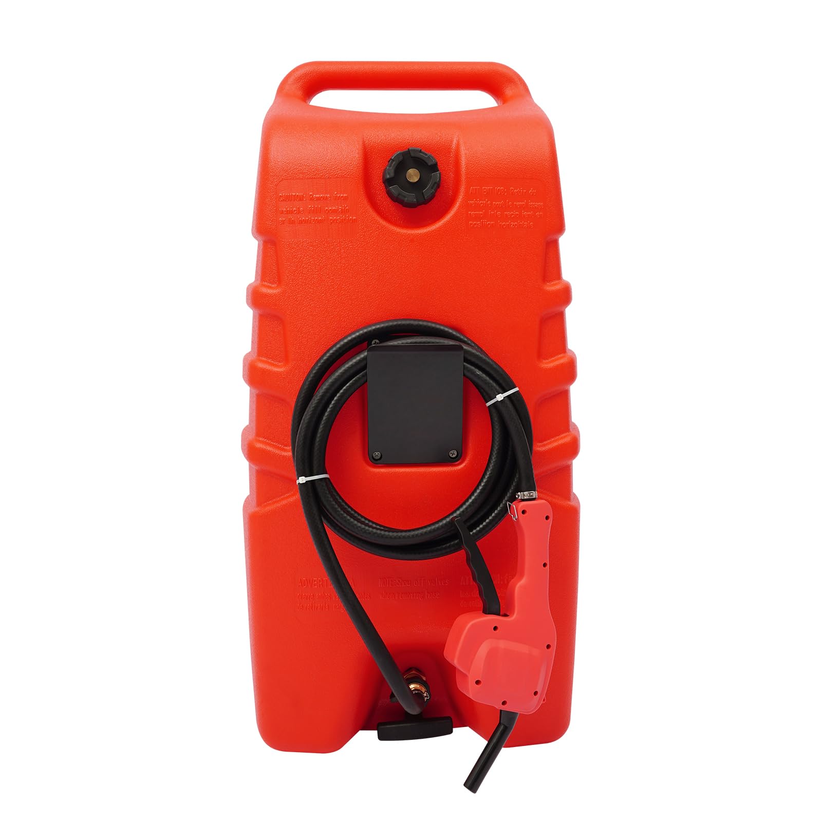 Chariot de carburant 53 l avec pompe, pistolet de distribution, vanne d'arrêt et tuyau flexible, bidon d'essence mobile en polyéthylène haute densité rouge, réservoir de carburant portable pour