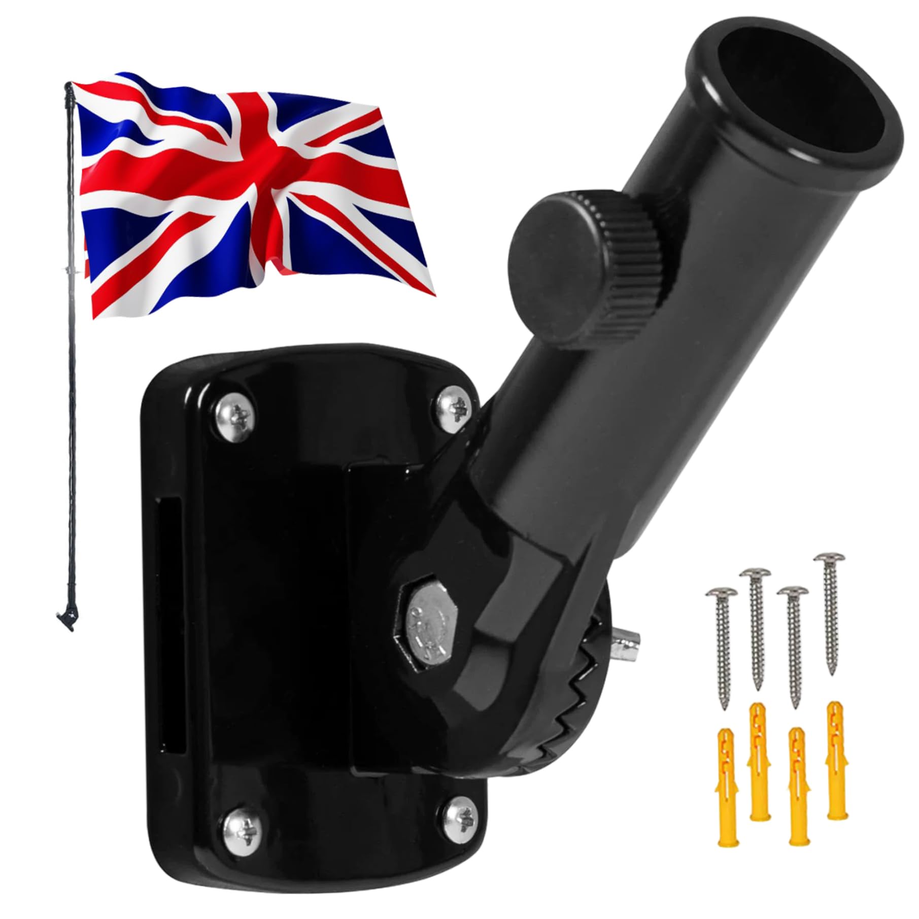 Support de mât de drapeau mural orientable 180 degrés pour l'extérieur