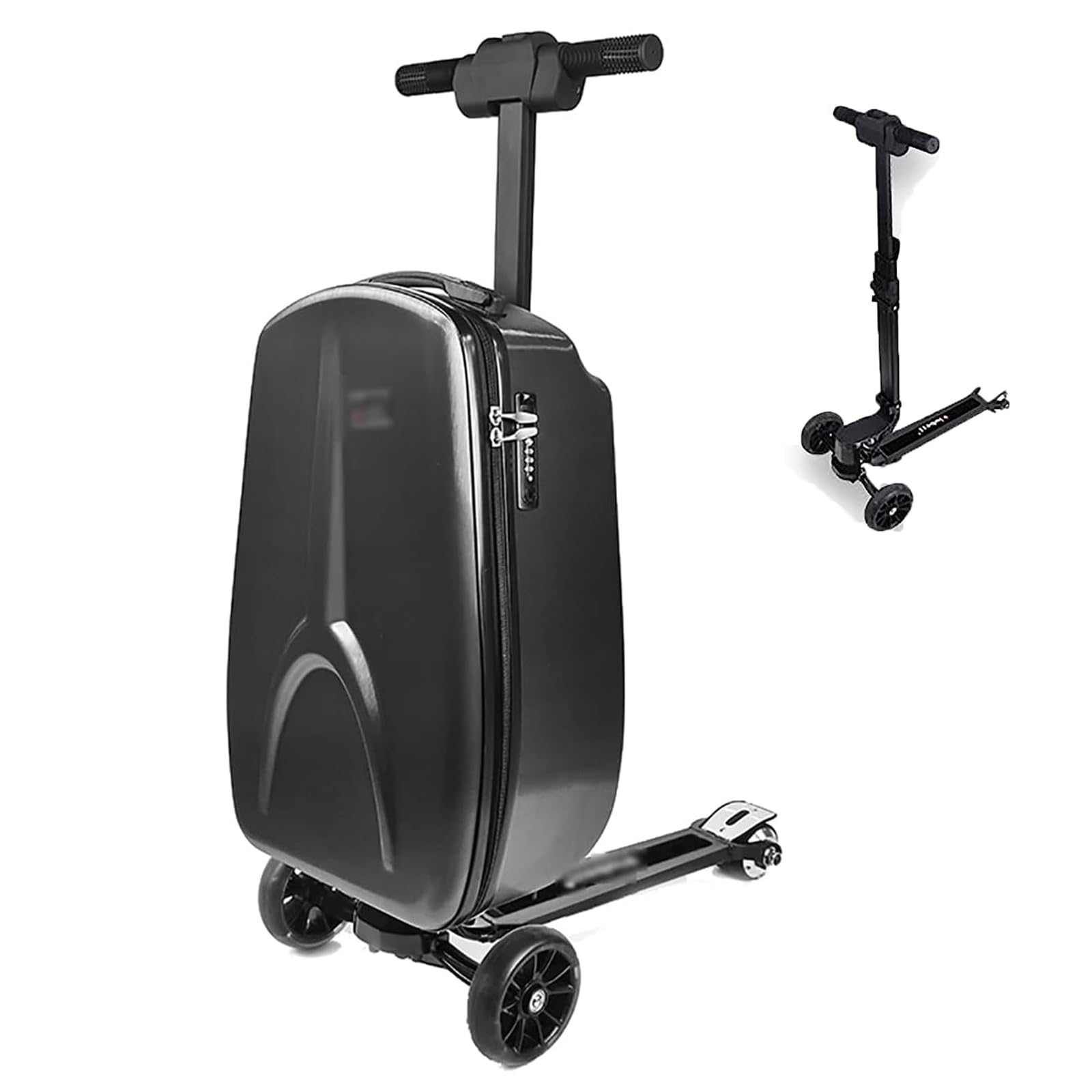 OmePS Smart Carry On Luggage, Scooter Luggage For Adults, Ride On Suitcase Scooter, Charging Travel Boarding Suitcase With Lightweight Hard Shell Usb Port