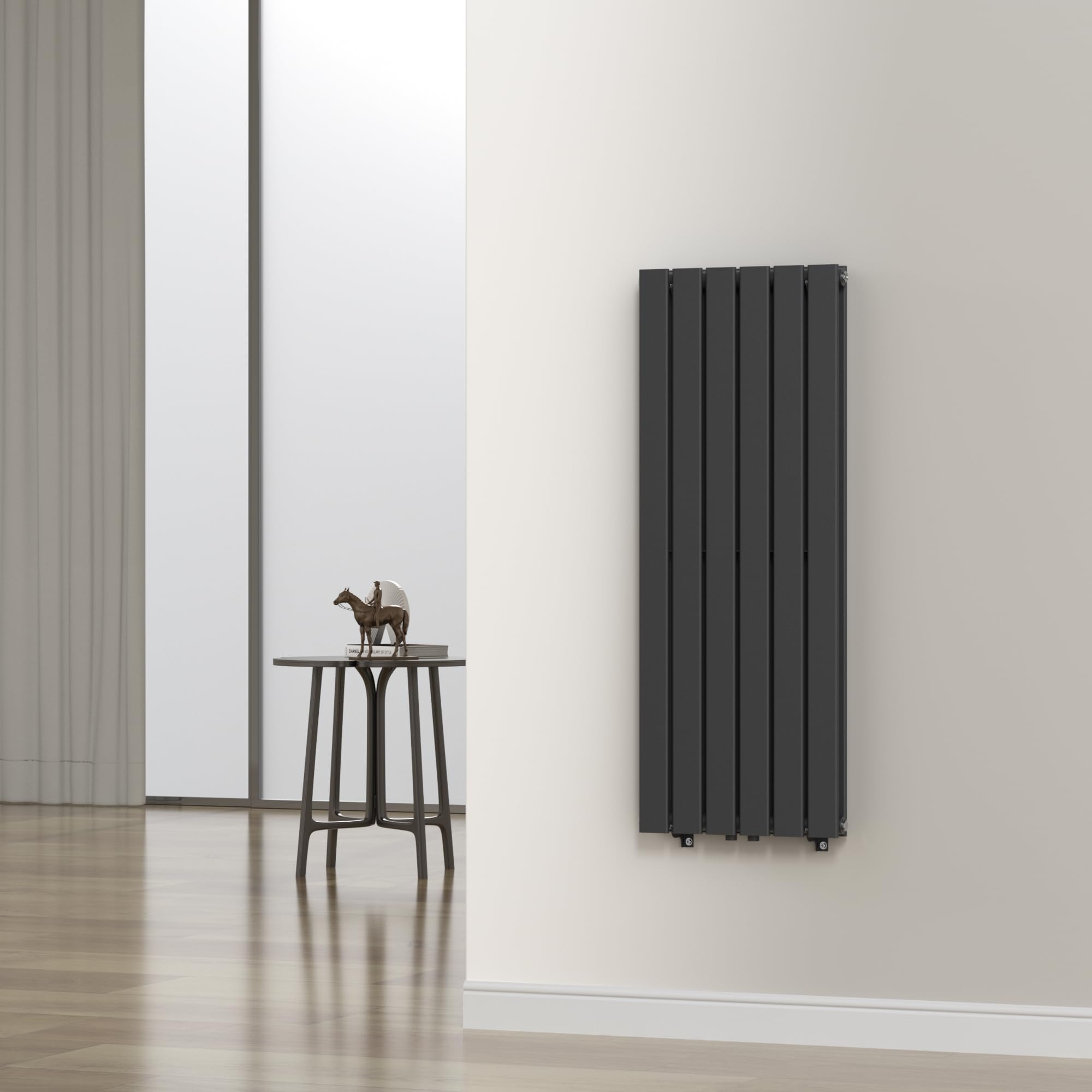[neu.haus] Radiateur à Panneaux Double Radiateur Design Plat Chauffage Central pour Salon Chambre Salle de Bain 1140 W Acier 120 x 45 cm Noir
