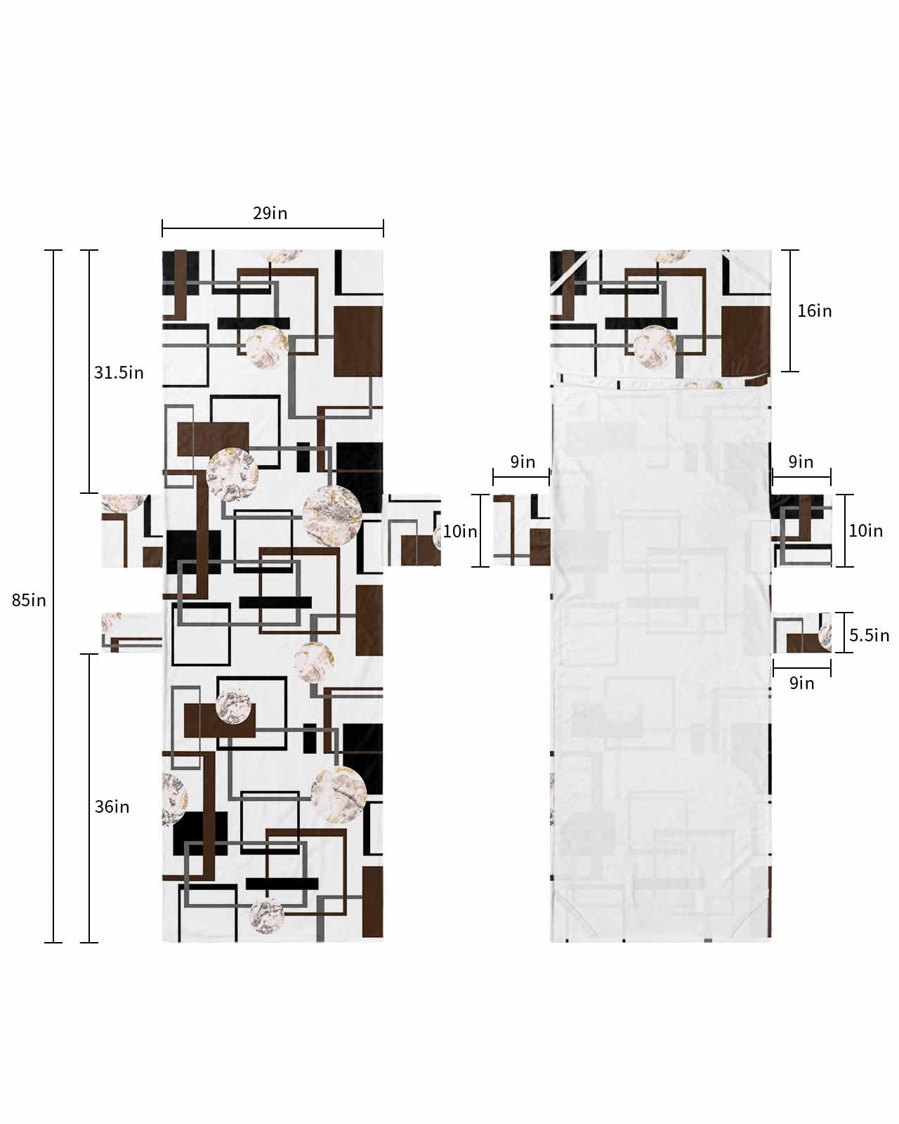 Brown Geometric Beach Lounge Chair Towel Cover, Soft Chaise Lounge Towel with Side Pockets Patio Pool Chairs Cover for Beach/Pool Sunbathing 29x85 Black Grey Modern Abstract Art Marble