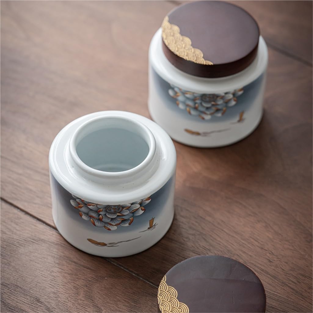 Ceramiczny pojemnik na herbatę, ceramiczny słoik do przechowywania herbaty, kuchenny słoik z zamknięciem, słoik na przekąski, słoik na słodycze, chiński zestaw do herbaty w stylu retro, podwójny sło