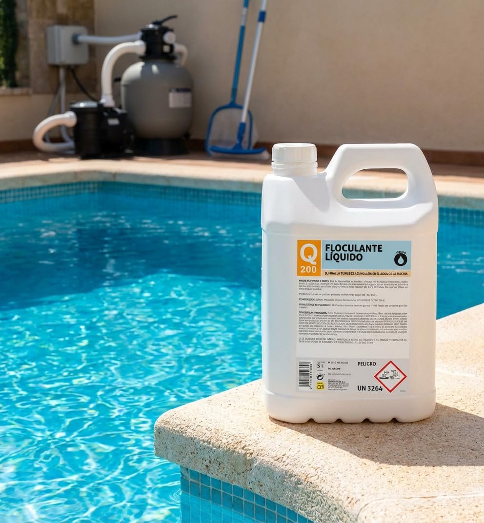 Suinga Floculante Liquido para Piscinas 5 litros | Tratamiento para Aguas Turbias y Clarificación del Agua | Mejora el Nivel bateriológico del Agua