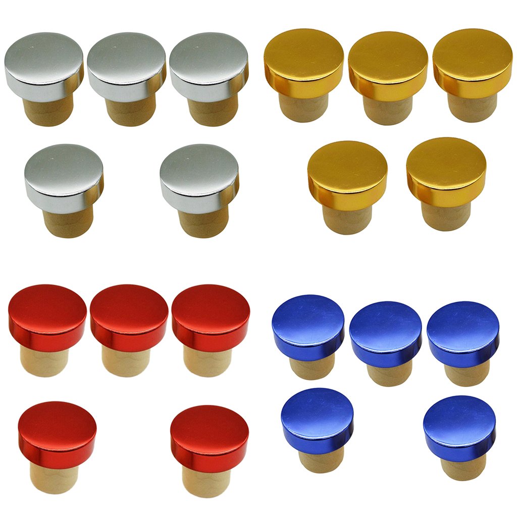 10 Set di 5 tappi per vino a forma di T in silicone tappo in sughero tappo per bottiglia argento