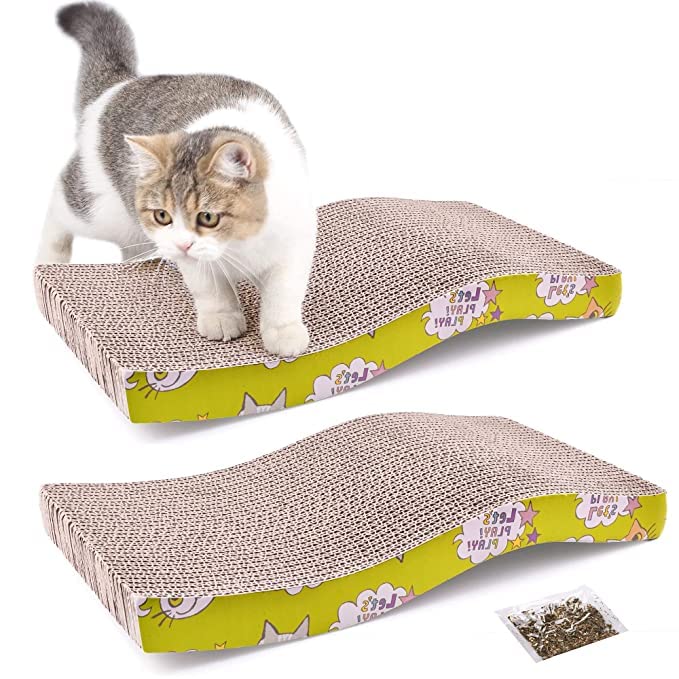 Dog Trust Cat Scratcher Cardboard Reversible Cat Scratching Pad with Catnip Corrugated Reversible Wave Cat Scratching Board Lounge Sofa Bed (B0BFB38DV9) Amazon Price History, Amazon Price Tracker