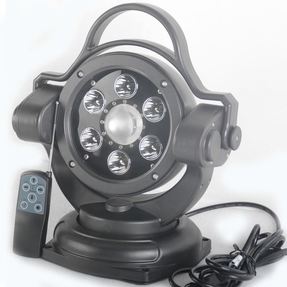 Led Search Light 11 Inch 90W 360 Degrees Rotating Remote Control 9-32V Led Work Light Spot Led Driving Lights Fog Lights Offroad Lights Hunting SUV ATV 4wd Truck Boat Lighting