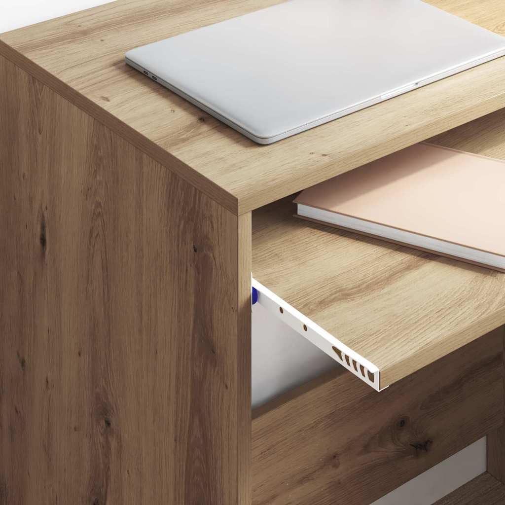Tavolo per computer con mensola, rovere Artisan, 77,5 x 43 x 79 cm, materiale in legno, moderna scrivania per casa, ufficio, giochi, cameretta dei bambini, pratico spazio