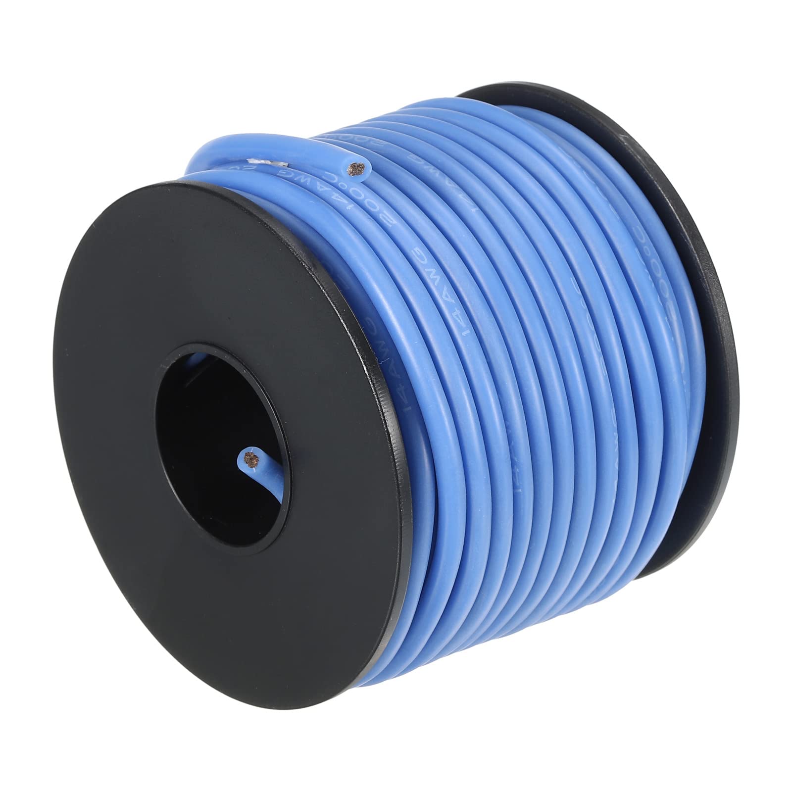 sourcing map 14 Gauge Silicone Wire 14AWG Stranded Wire High Temperature Hookup Tinned Copper 15m/50ft Blue Spool for Model Wiring, DIY Wiring