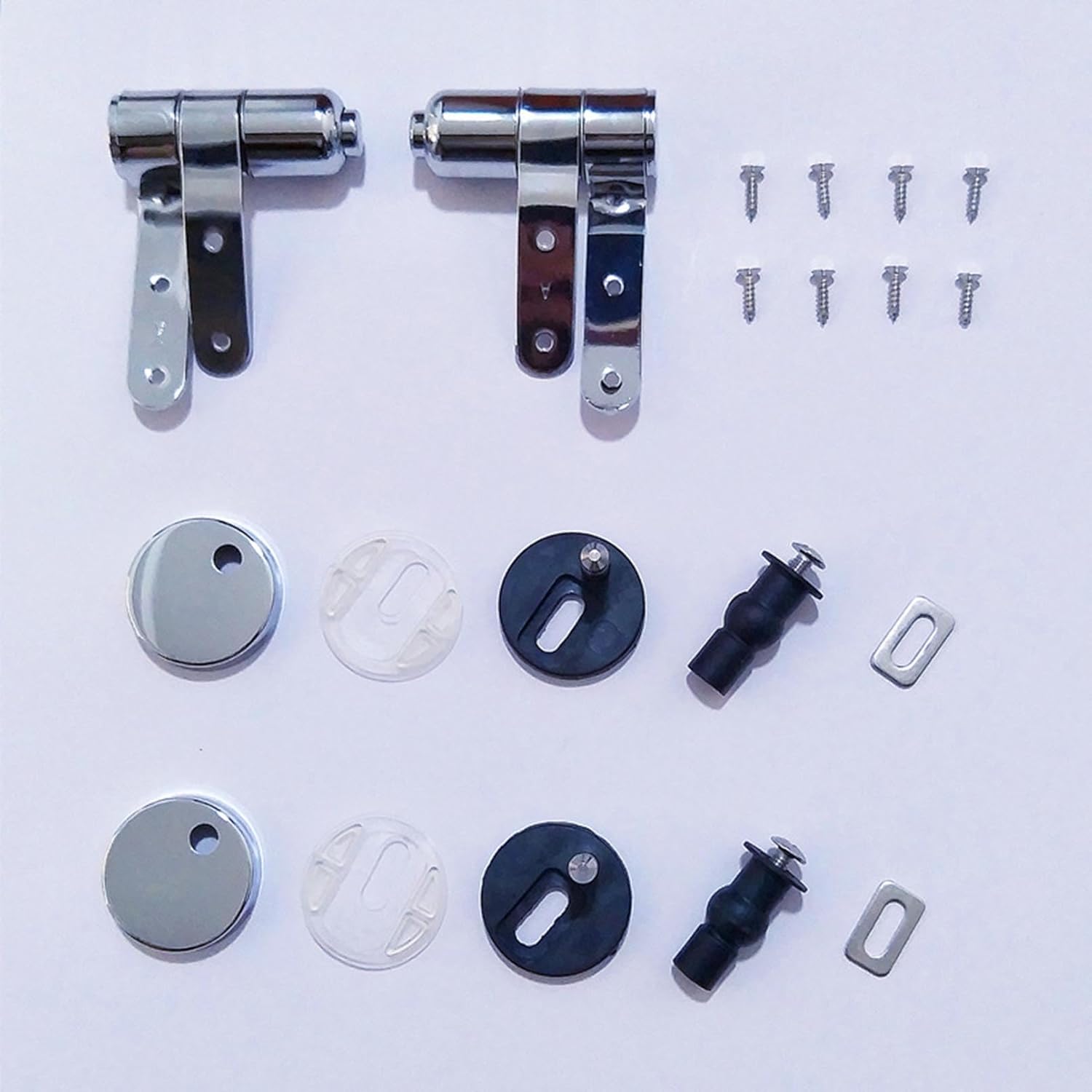 1 Set Toilet Seat Lid Hinge Adjustable Replacement Hinges with Screw Fittings Bolts Nuts, Universal Toilet Seat Hinges Replacement, Toilet Hinges Toilet Fixtures Toilet Parts Toilet Tank Bolts