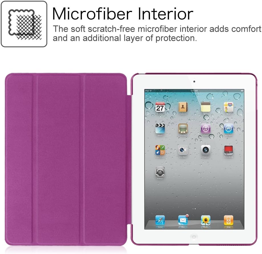 Fintie Case for iPad 4th Generation (2012 Model), iPad 3rd Gen (2012 Model), iPad 2 (2011 Model) 9.7 inch Tablet - Smart Slim Shell Translucent Frosted Back Cover Auto Wake/Sleep, Purple