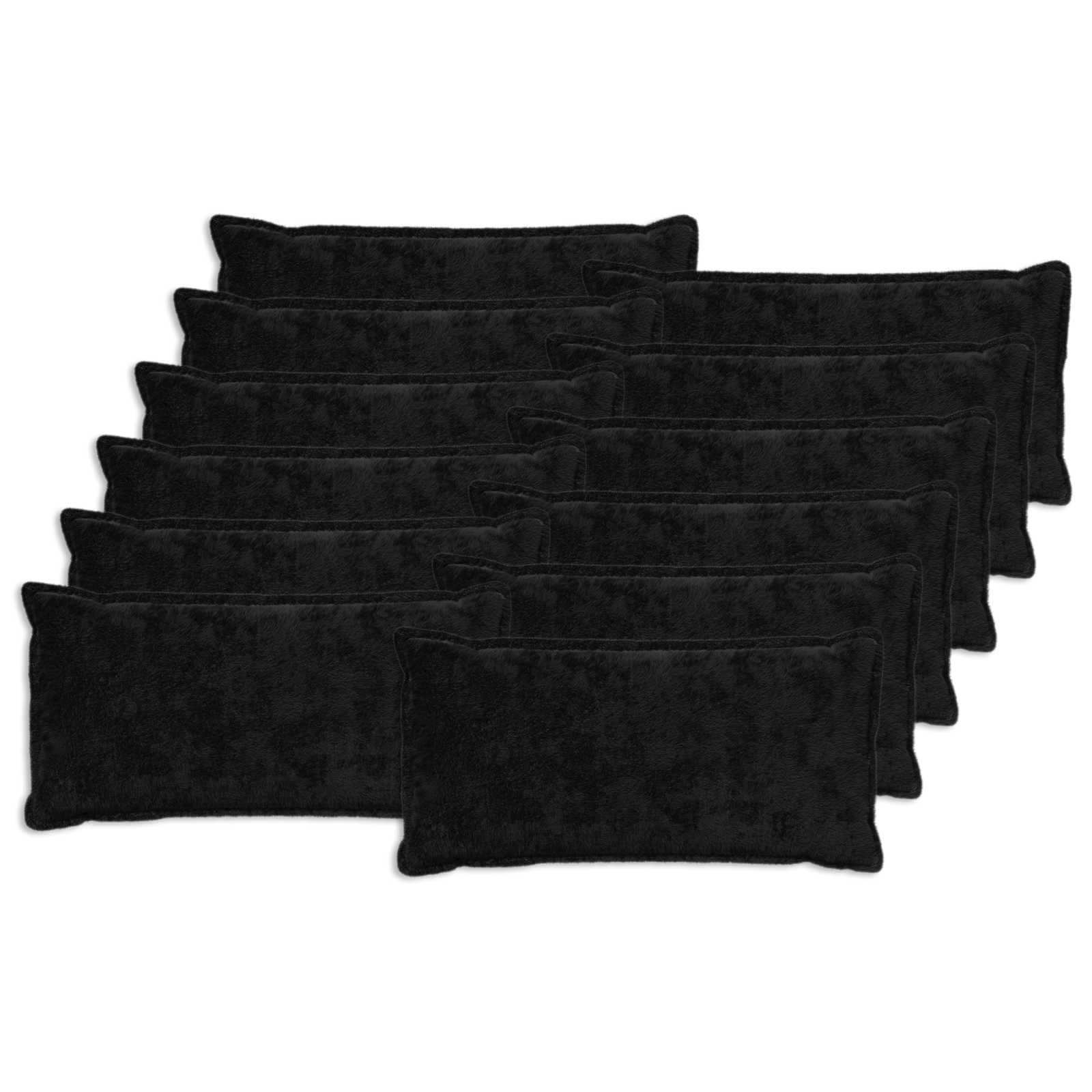 vidaXL Cushion Cover 12 pcs HOUTEN Black 40 x 80 cm Faux Rabbit Fur