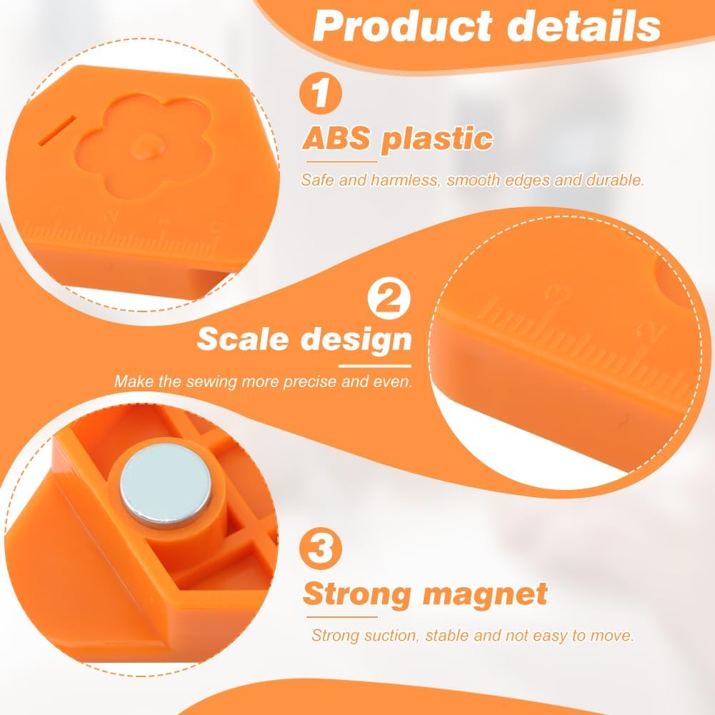 3PCS Magnetic Seam Guide with Scale, for Quilting & Edge Binding