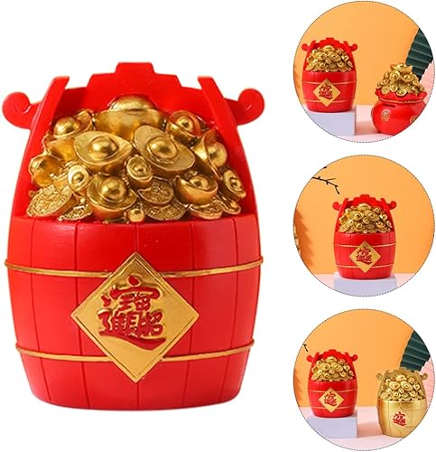 Miniatura 5 de SOIMISS Figura de cubo de dinero de Feng Shui de la fortuna china, estatua del tesoro dorado, adorno para el éxito de la riqueza, buena suerte,