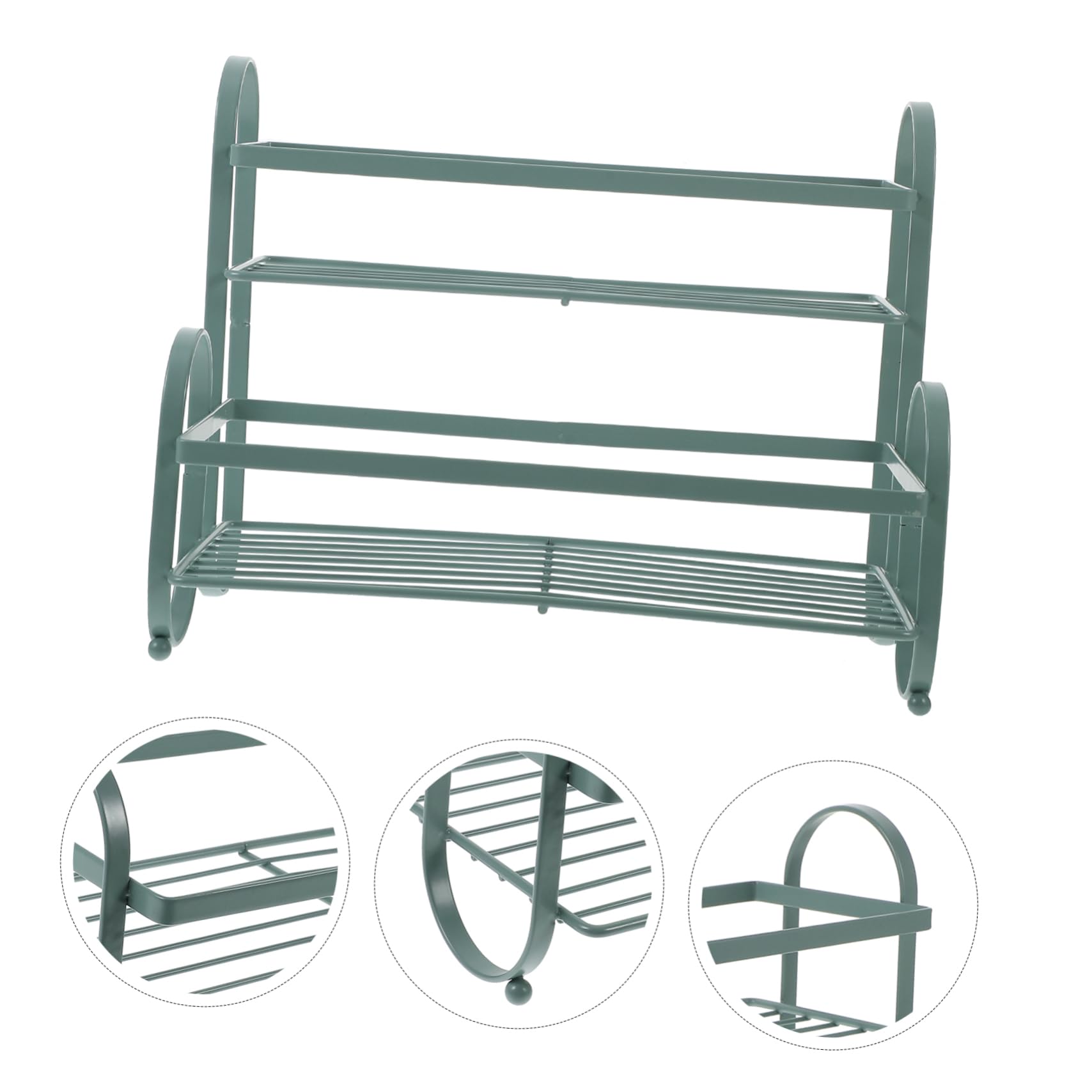 Cabilock Porta Spezie in Ferro Mensola Multifunzione per Spezie per Mobile da Cucina Organizer per Condimenti Mensola per Bottiglie di Spezie A 2 Livelli