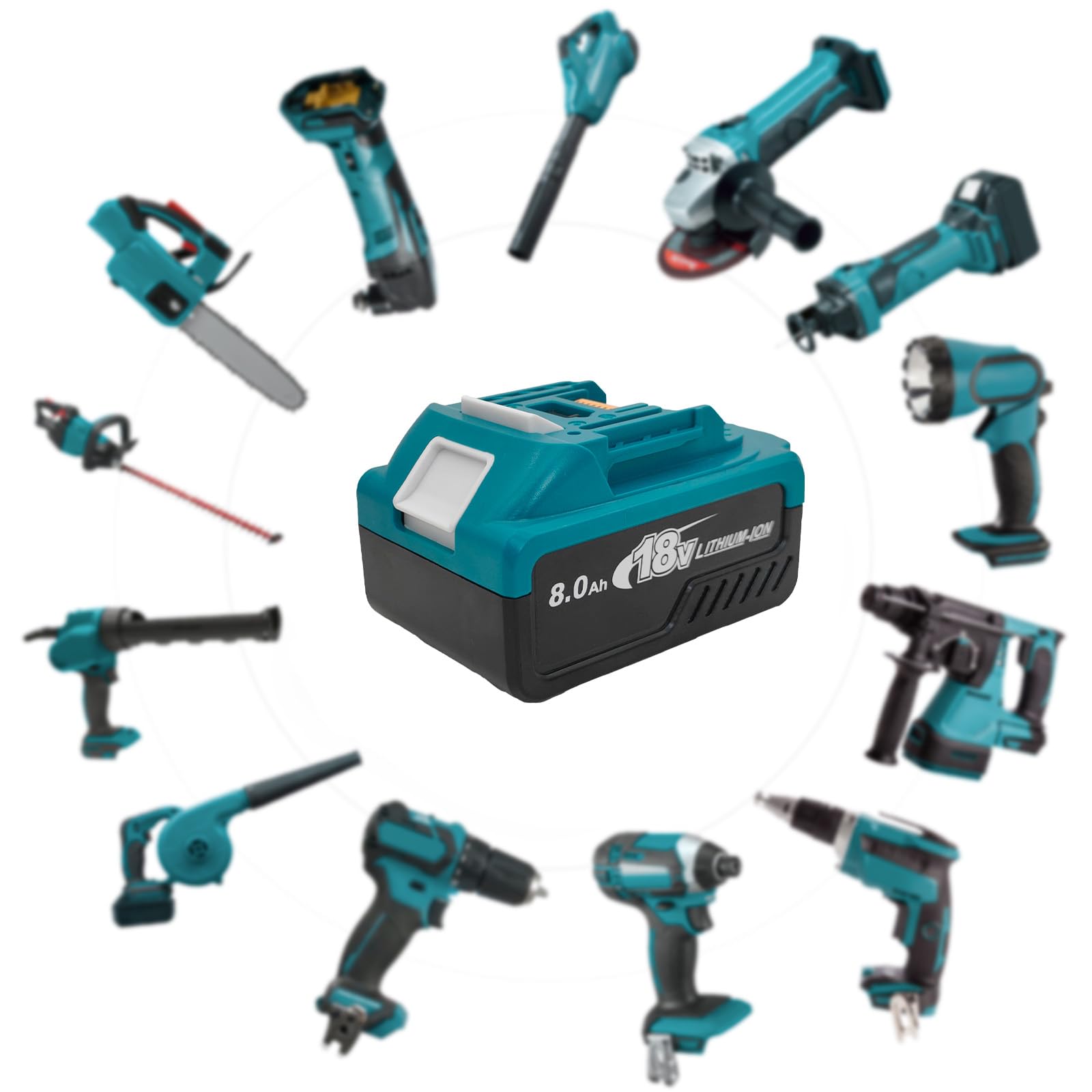 Akumulator zastępczy do Makita 18 V akumulator 2 x 8000 mAh, kompatybilny z BL1860 BL1860B BL1850 BL1850B BL1840 BL1830 BL1820