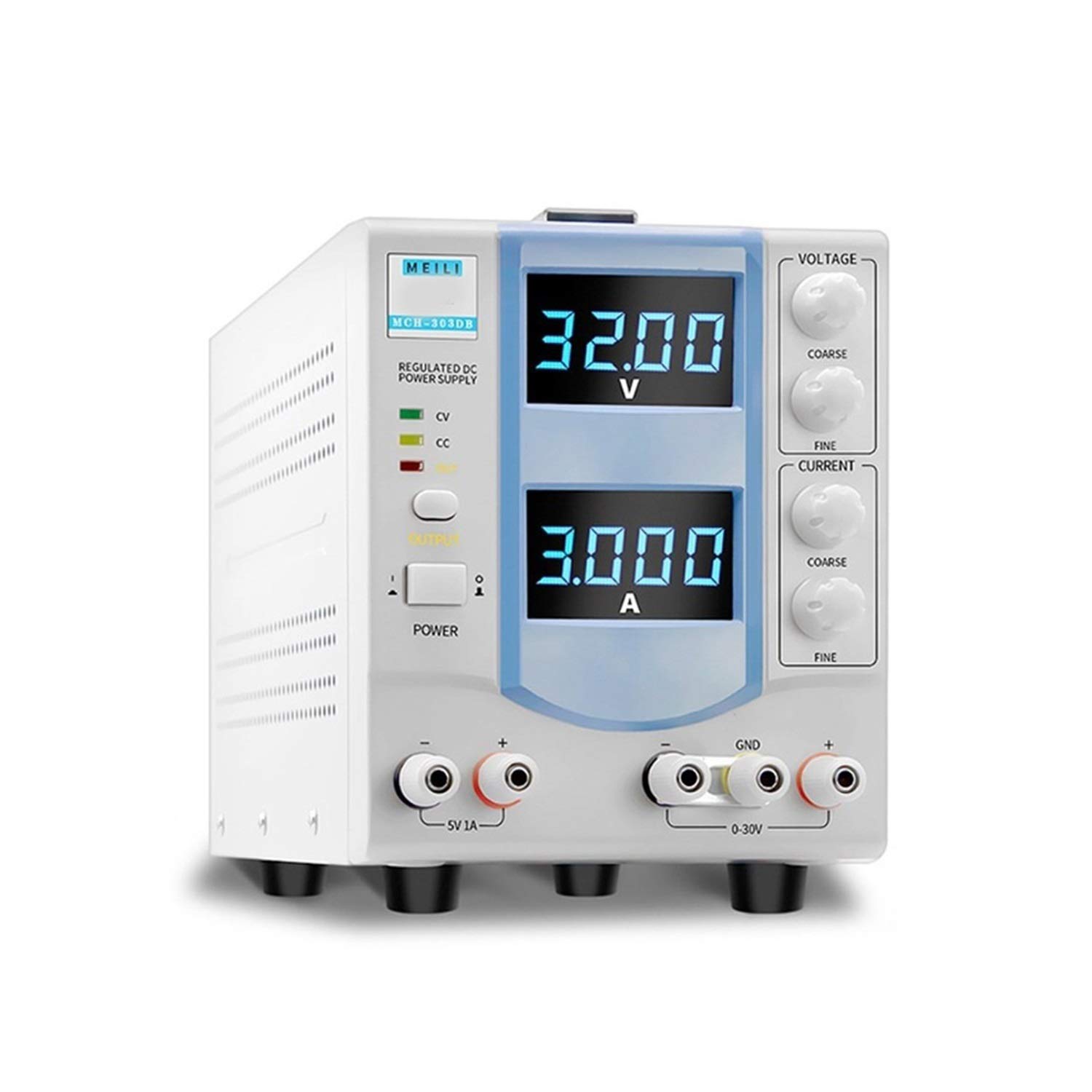 0-30V 3A Fuente de alimentación regulada CC ajustable Pantalla cuatro dígitos lineal MCH-303DB,Alta Precisión | 220V