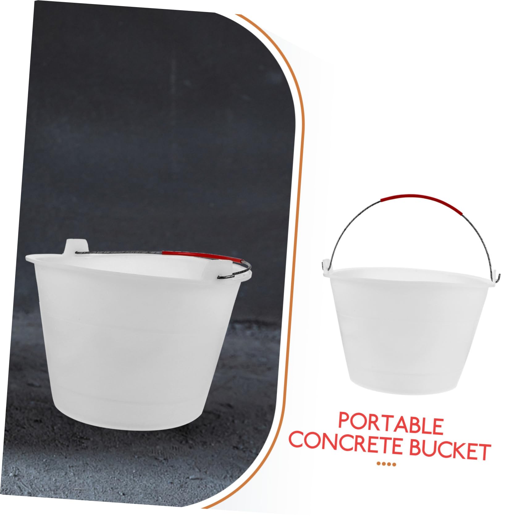 Angoily Secchiello Plastica Per Cemento Portatile Secchiello Vuoto Per Calcestruzzo Con Maniglia Per Cantieri e Uso Domestico