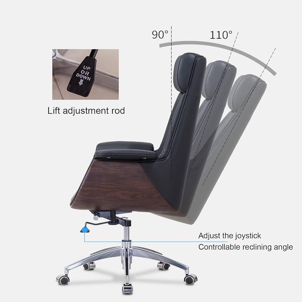 Amazon.co.jp: エグゼクティブチェア オフィスチェア 木目調レザー 360