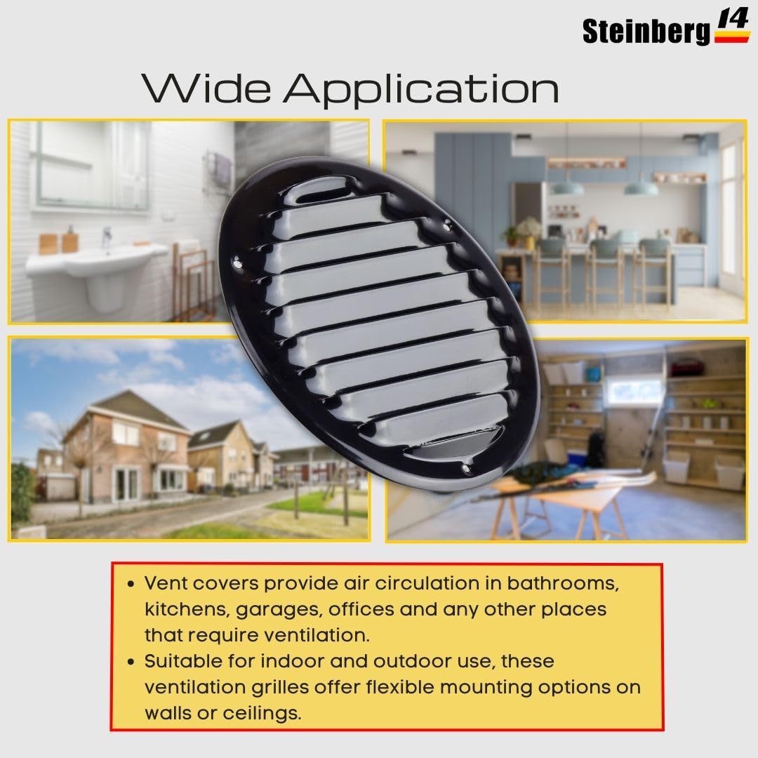 Griglia Ventilazione Rotonda 160mm In Acciaio Inox - Con Zanzariera Per Esterno/Interno - Foto 7