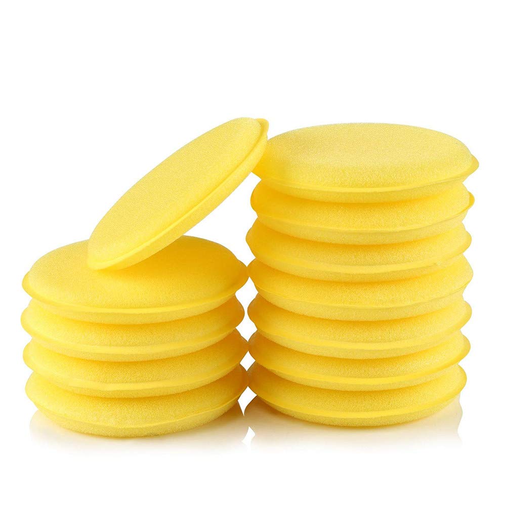 12 Pcs Car Waxing Polish Sponge Super Soft Wax Foam Applicator Pads for Clean Car Vehicle Glass