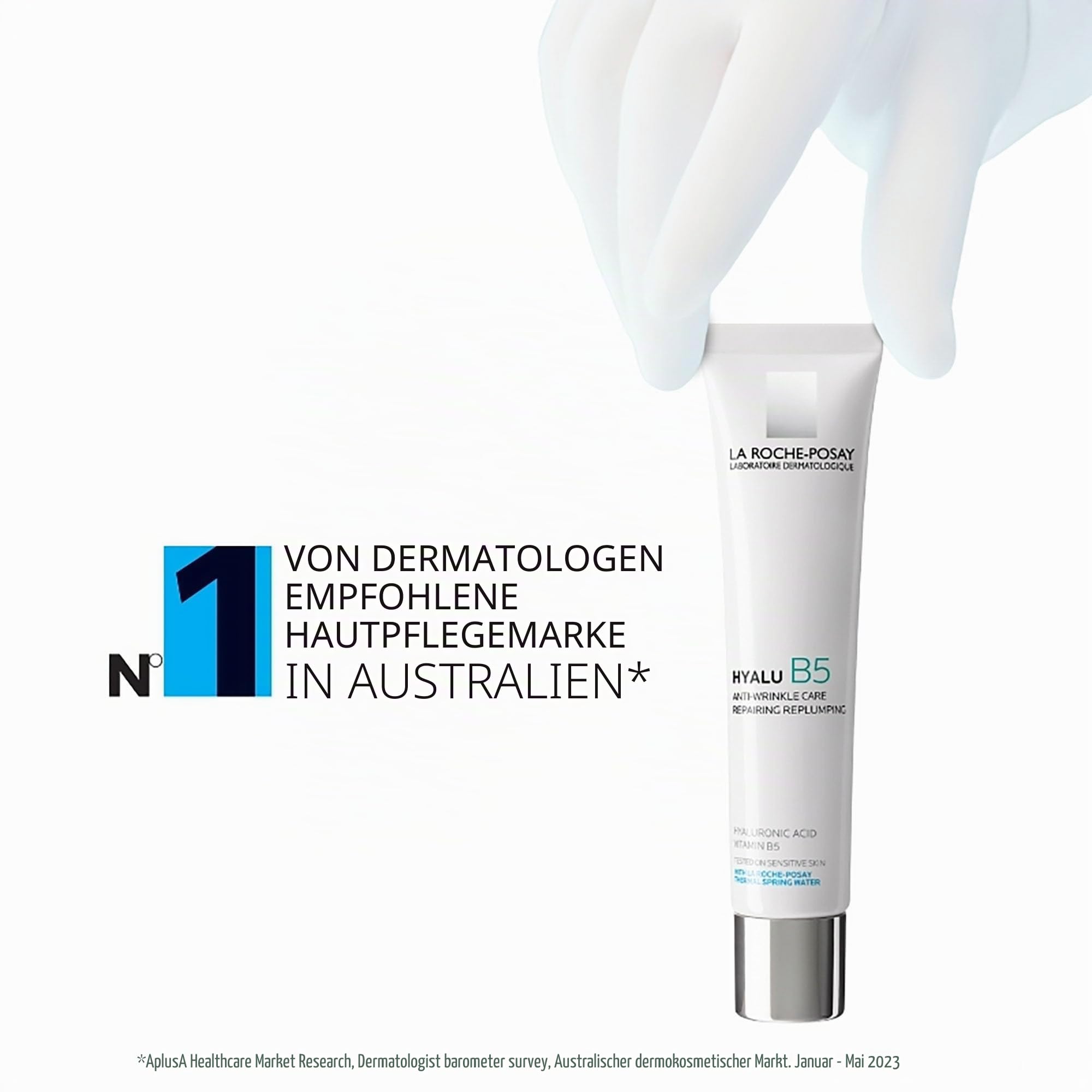 La Roche Posay Anti-Aging-Creme, Für empfindliche Haut, Regenerierend und aufpolsternd, Mit kurz- und langkettigem Hyaluron und Vitamin B5, Hyalu B5 Pflege, 40 ml
