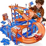 Toddler Toys for 3 4 5 6 Year Old Boys Kids Girls, 96 Pcs Puzzle Track Car Set for Kids Boys Toddlers 3-5 4-6, 4-Tier Puzzle Race Tracks Car Toys Set, Race Track Birthday for Toddlers