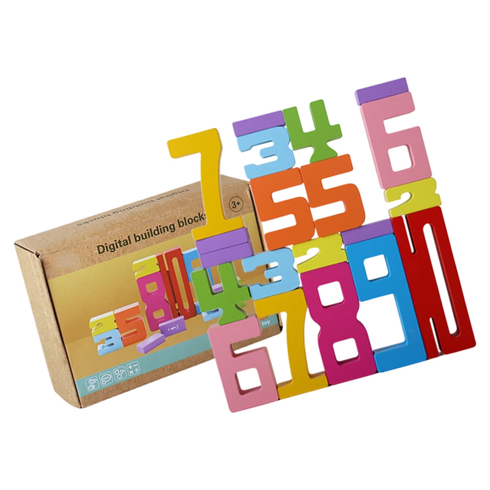 Ljmyy Wooden Stacking Blocks With Numbers For Early Learning Educational Toy