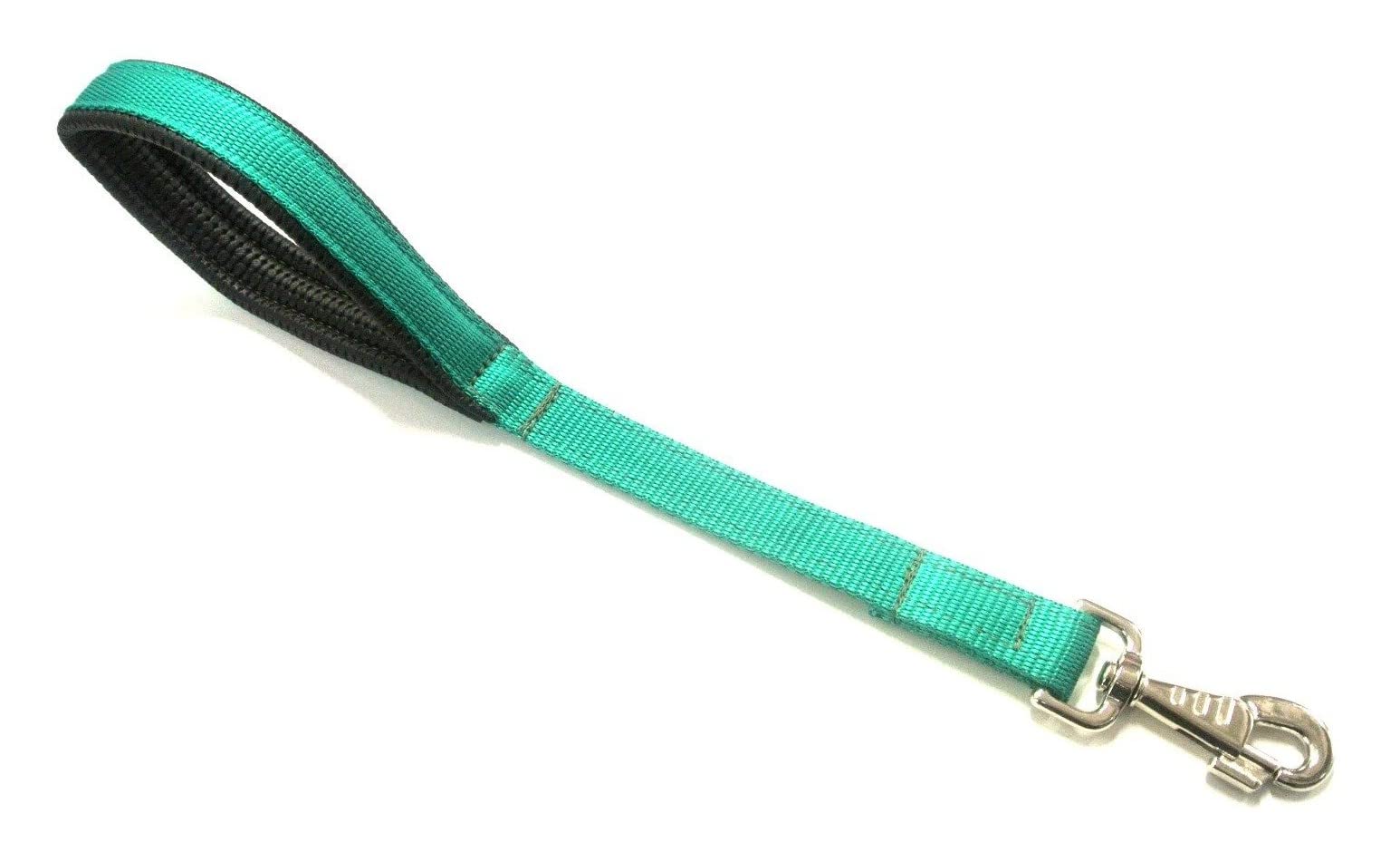 20" Padded Handle Dog Lead Short Close Control Traffic Training Leash Quick Grab Handle 25mm Webbing (Emerald Green)