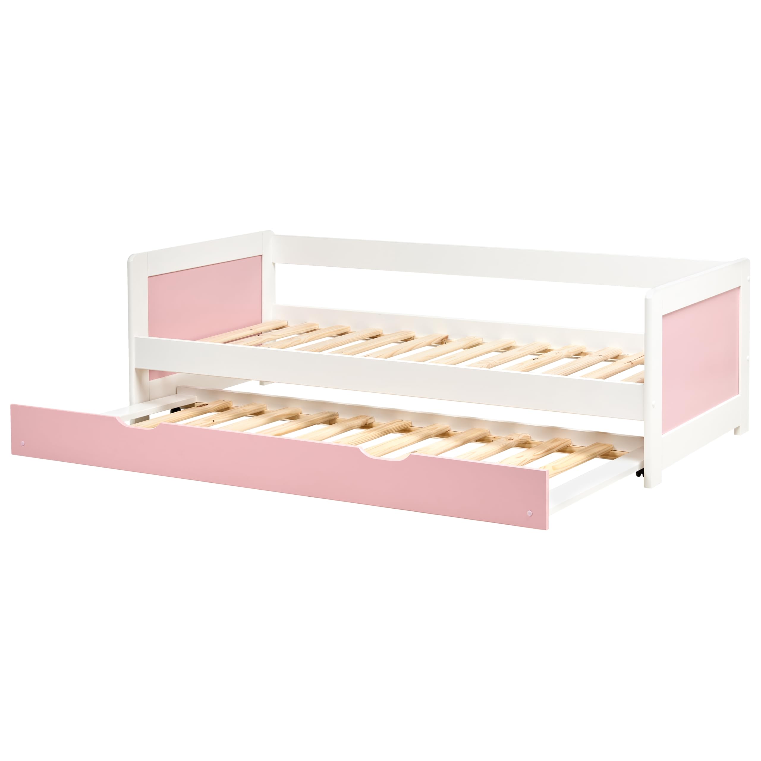 Cama nido infantil deslizante de madera de pino rosa 90 x 200 cm Gravelines